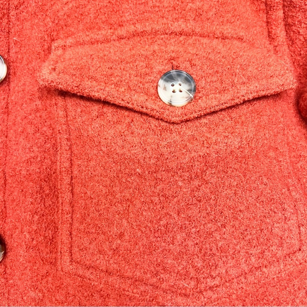 Aritzia Wilfred The Ganna Cropped Shirt Jacket/Shacket- Orange- Size S - Picture 3 of 12